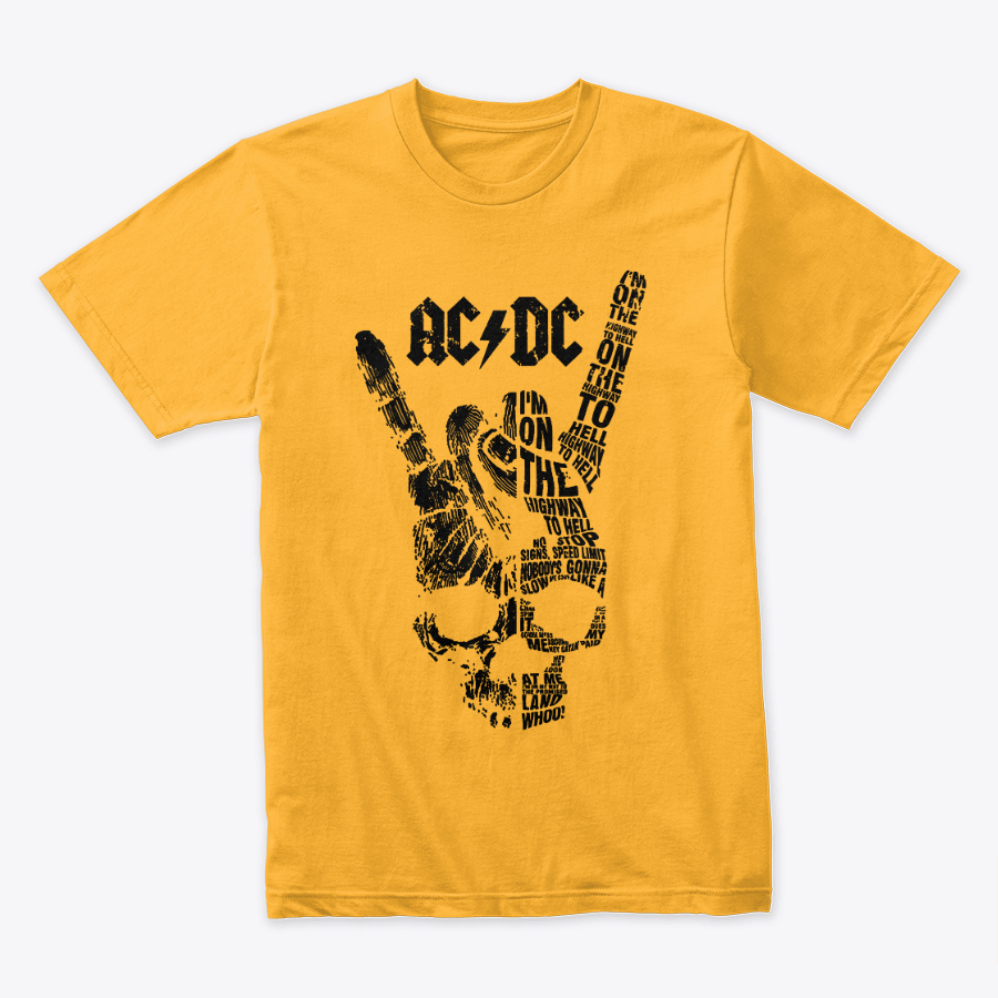 Camiseta Algodón ACDC ART Skull Rock Style