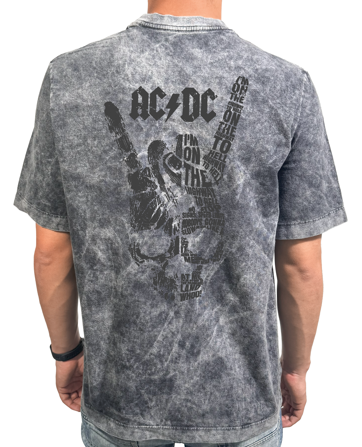 Camiseta Prelavada Algodon ACDC Skull Rock Style