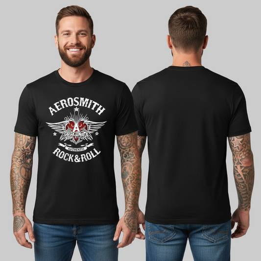 Camisetas Algodon Aerosmith Logo Authentic Rock n Roll