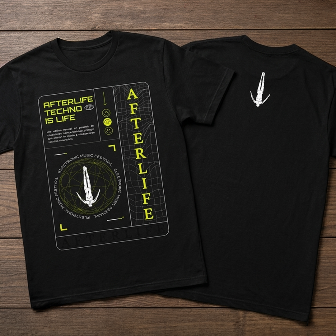 Camiseta Afterlife Techno is life 2024