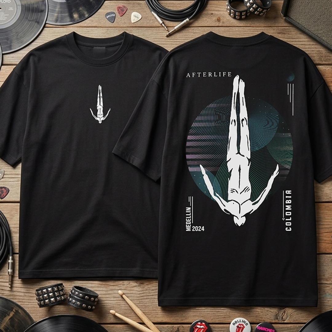 Camiseta Oversize Afterlife Medellin Colombia 2024