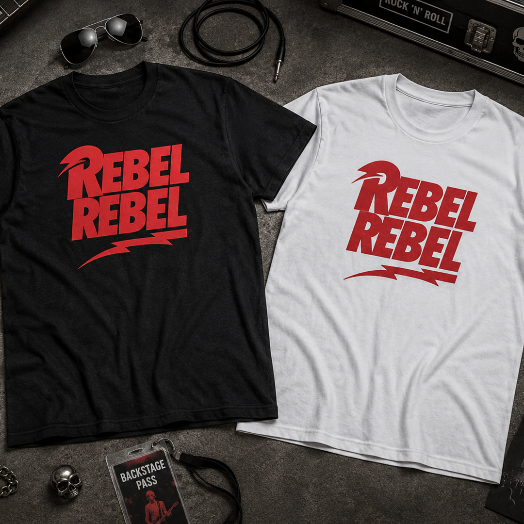 Camiseta Algodón David Bowie Rebel Rebel Logo