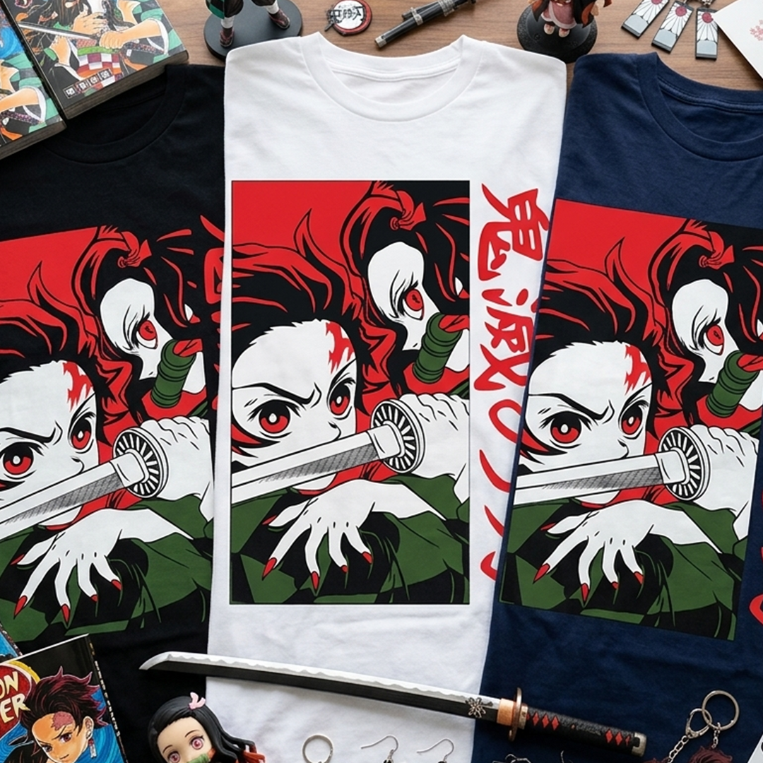 Camiseta Algodon Demon Slayer Poster