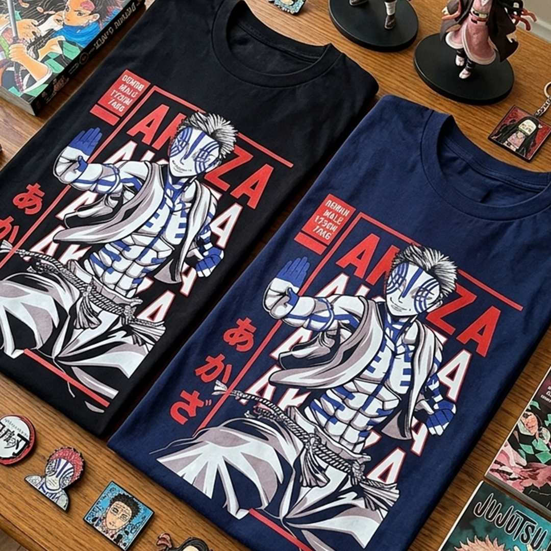 Camiseta Algodon Akaza Demon Slayer Poster