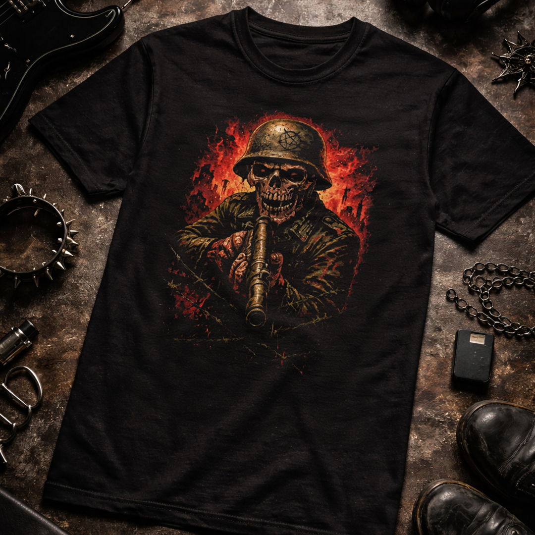 Camiseta Algodon Skeletal Soldier Apocalypse