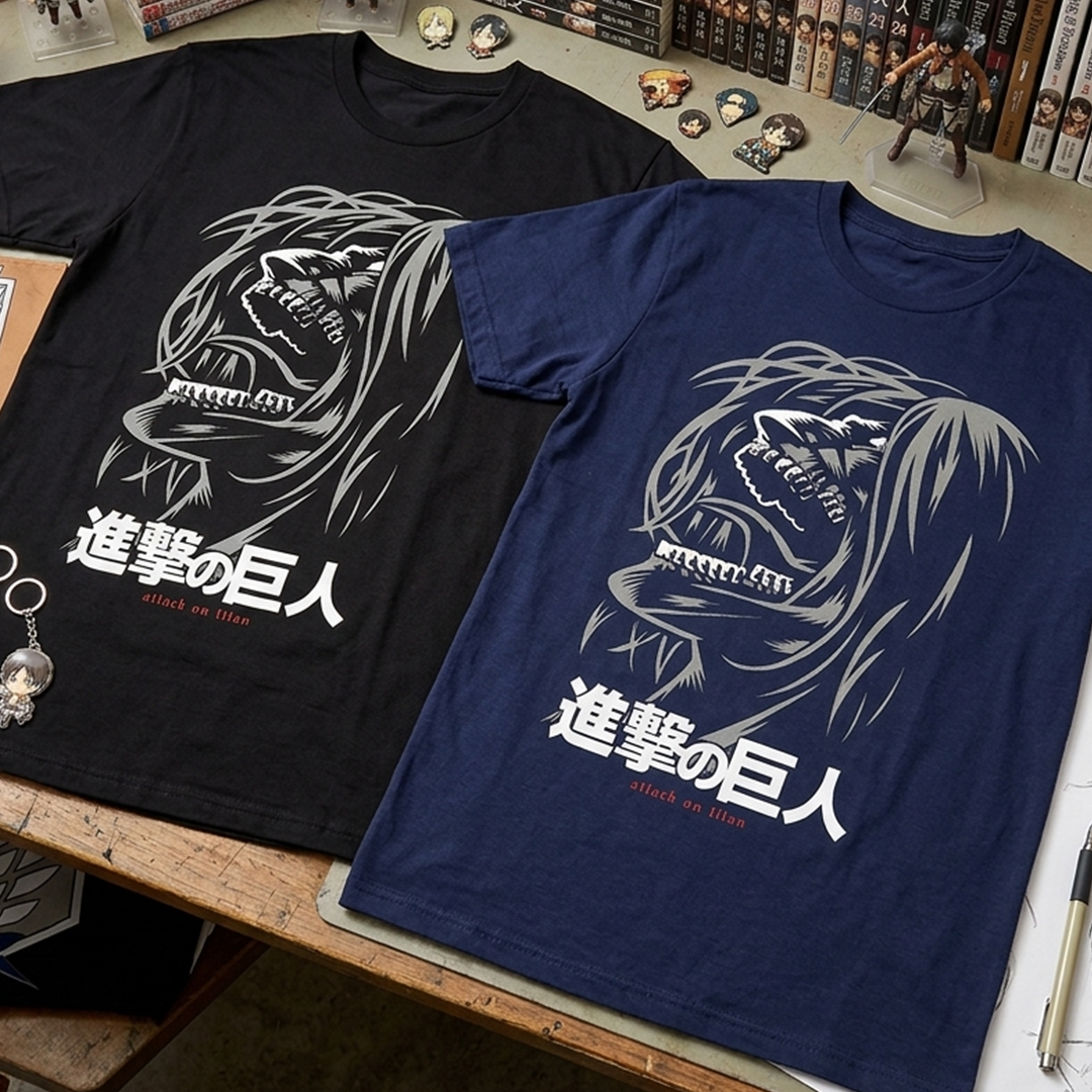 Camiseta Algodon Attack on Titan Face Poster