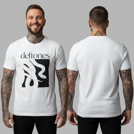 Camiseta Algodón Deftones Serpiente Negra