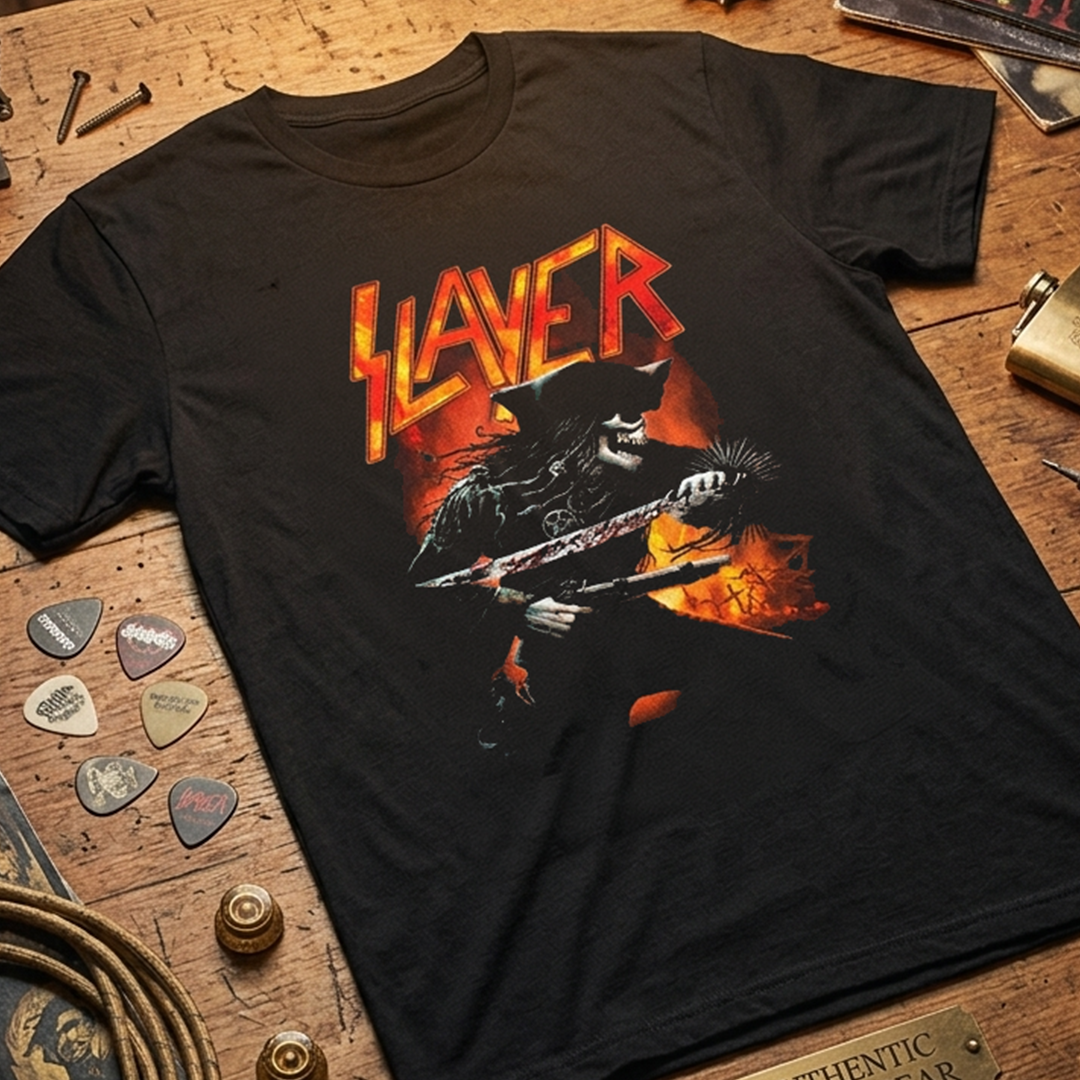 Camiseta Algodon Slayer Skeleton Pirates Art