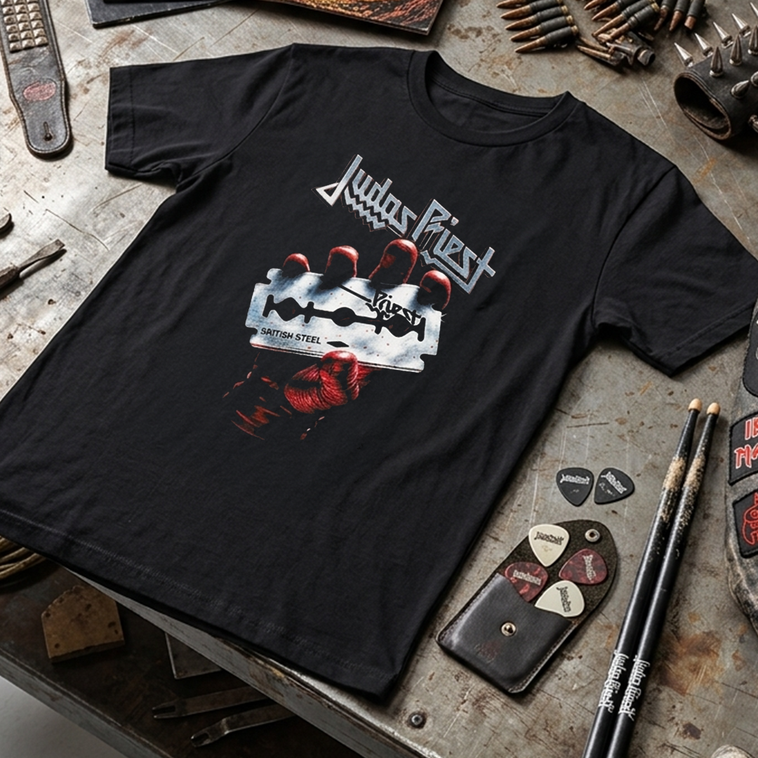 Camiseta Algodon Judas Priest British Steel 2