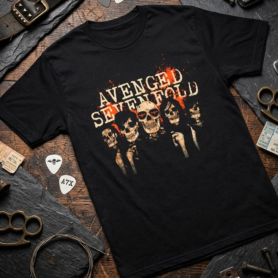 Camiseta Algodon Avenged Sevenfold Grupo Skull