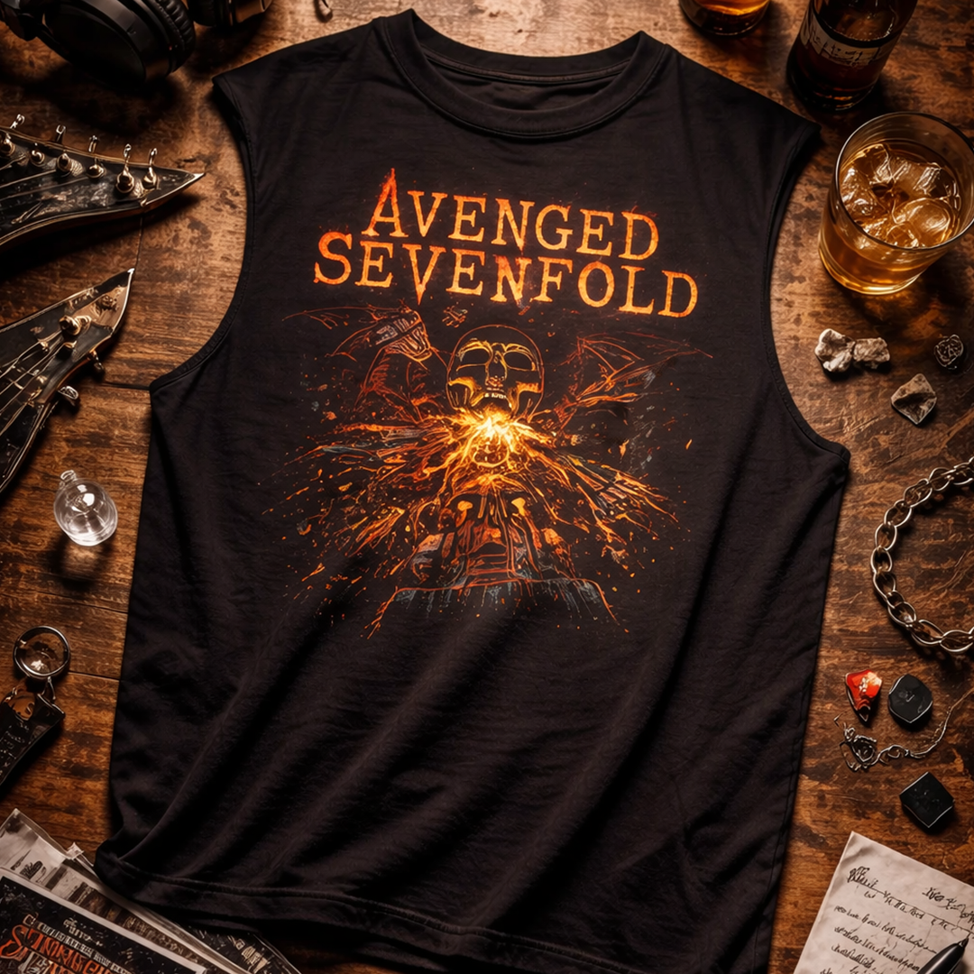 Esqueleto Manga Sisa Avenged Sevenfold Fire Deathbat