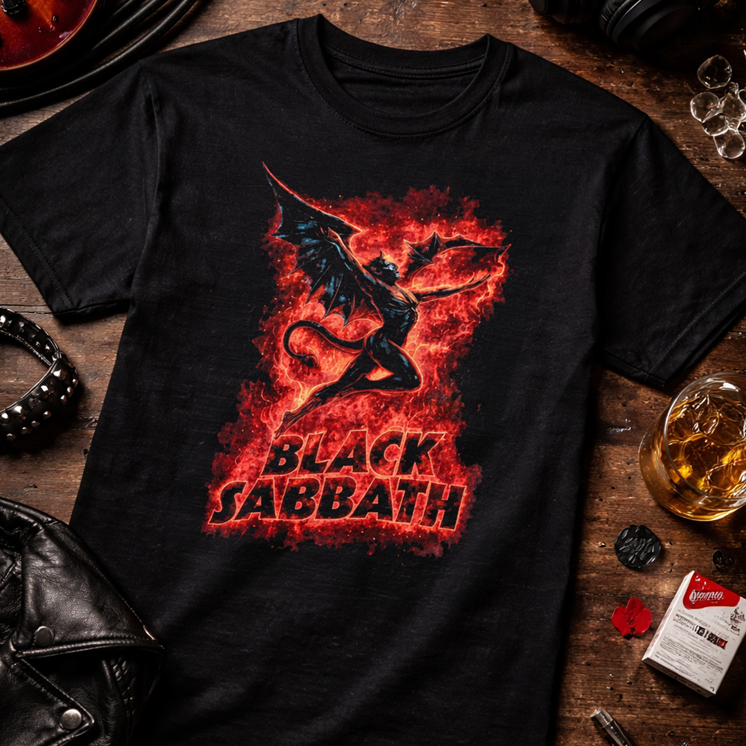 Camiseta Algodon Black Sabbath Devil Red