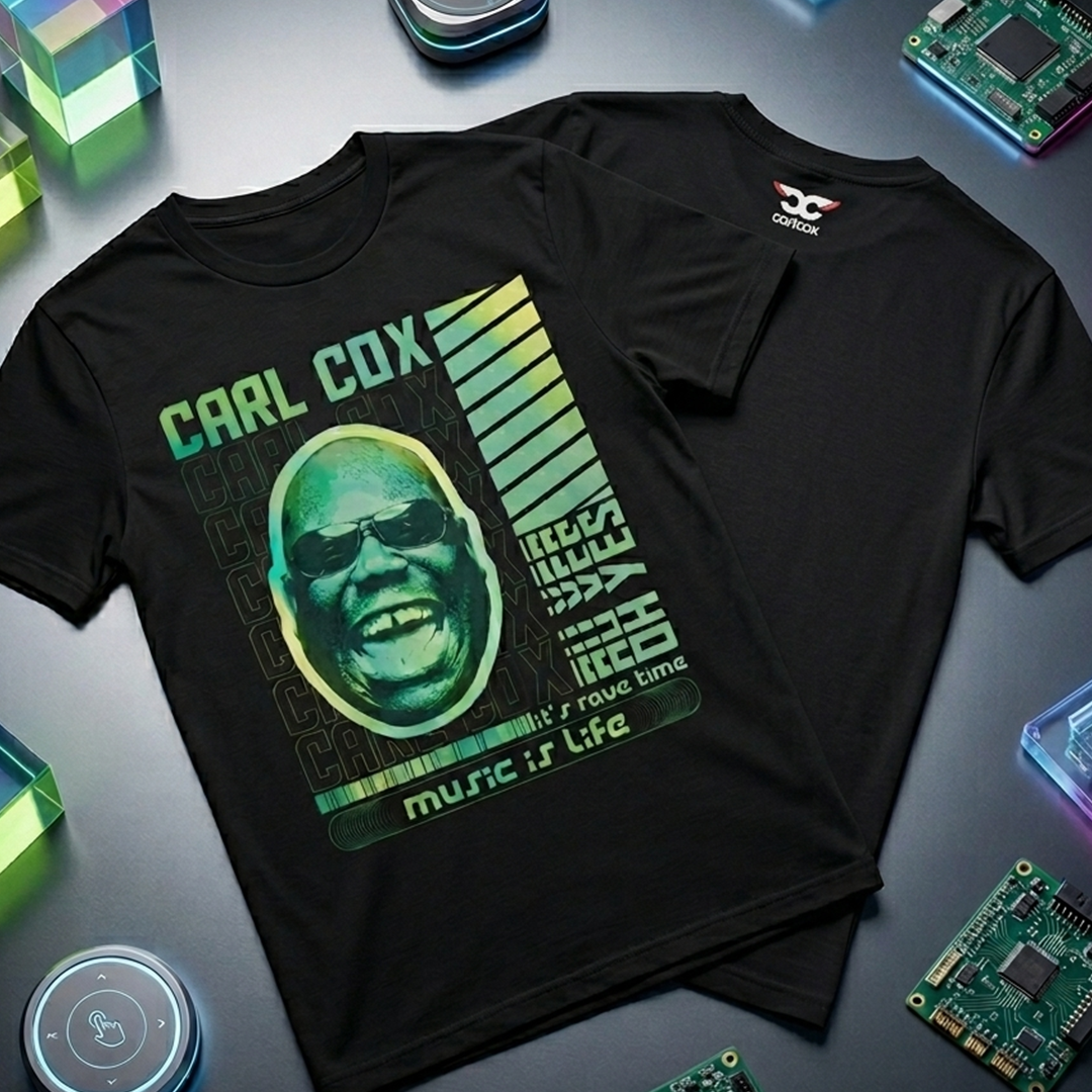 Camiseta Algodón Doble Estampado Carl Cox verde