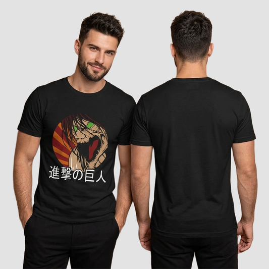 Camiseta Algodon Face attack on titan Art