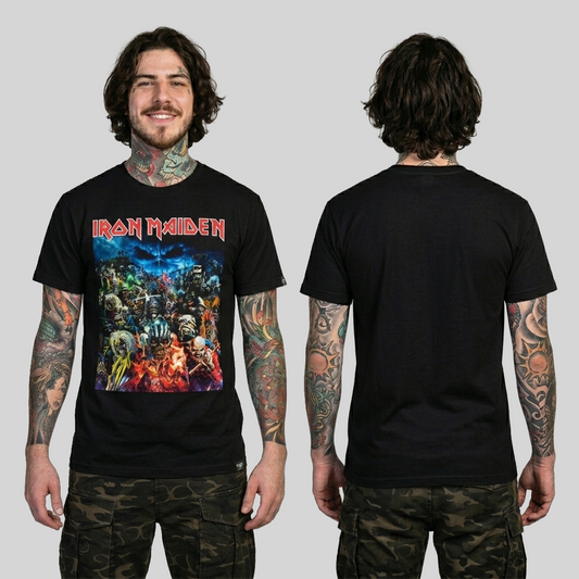 Camiseta Algodon Iron Maiden Collage Albums Poster