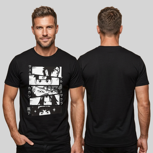 Camiseta Algodon Naruto Faces Poster