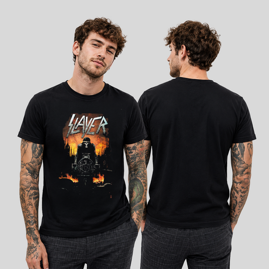 Camiseta Algodon Slayer Esqueleto Tumba Poster