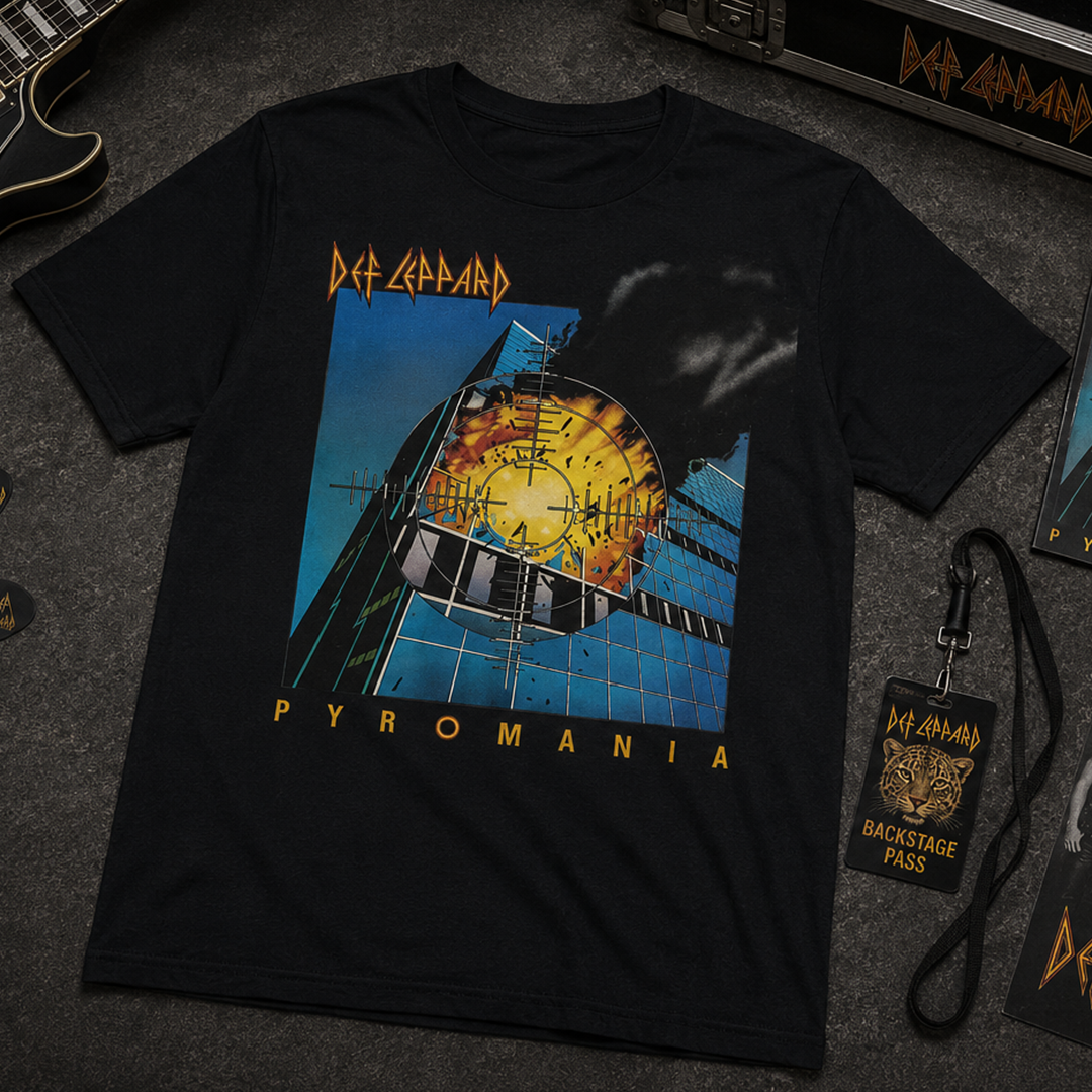Camiseta Algodon Def Leppard Pyromania Art