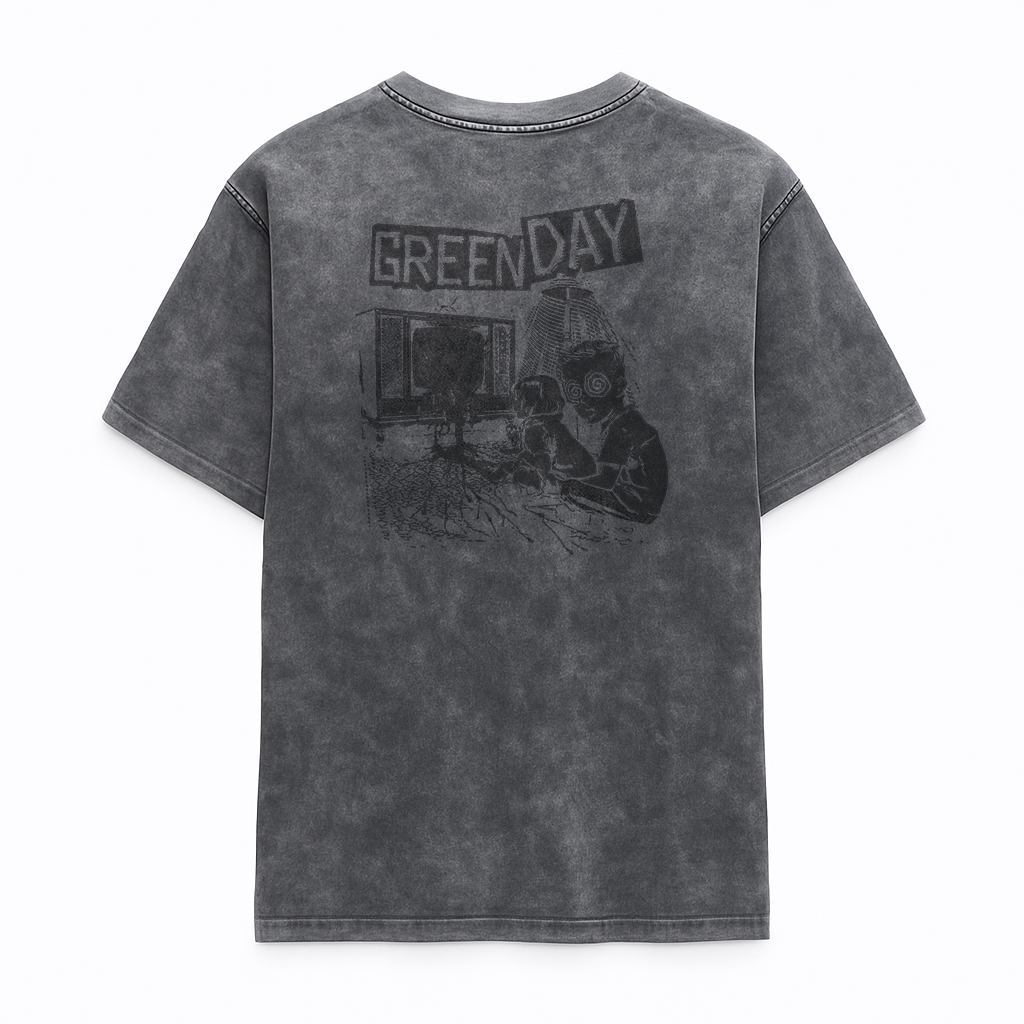 Camiseta Prelavada Algodon Green Day Art