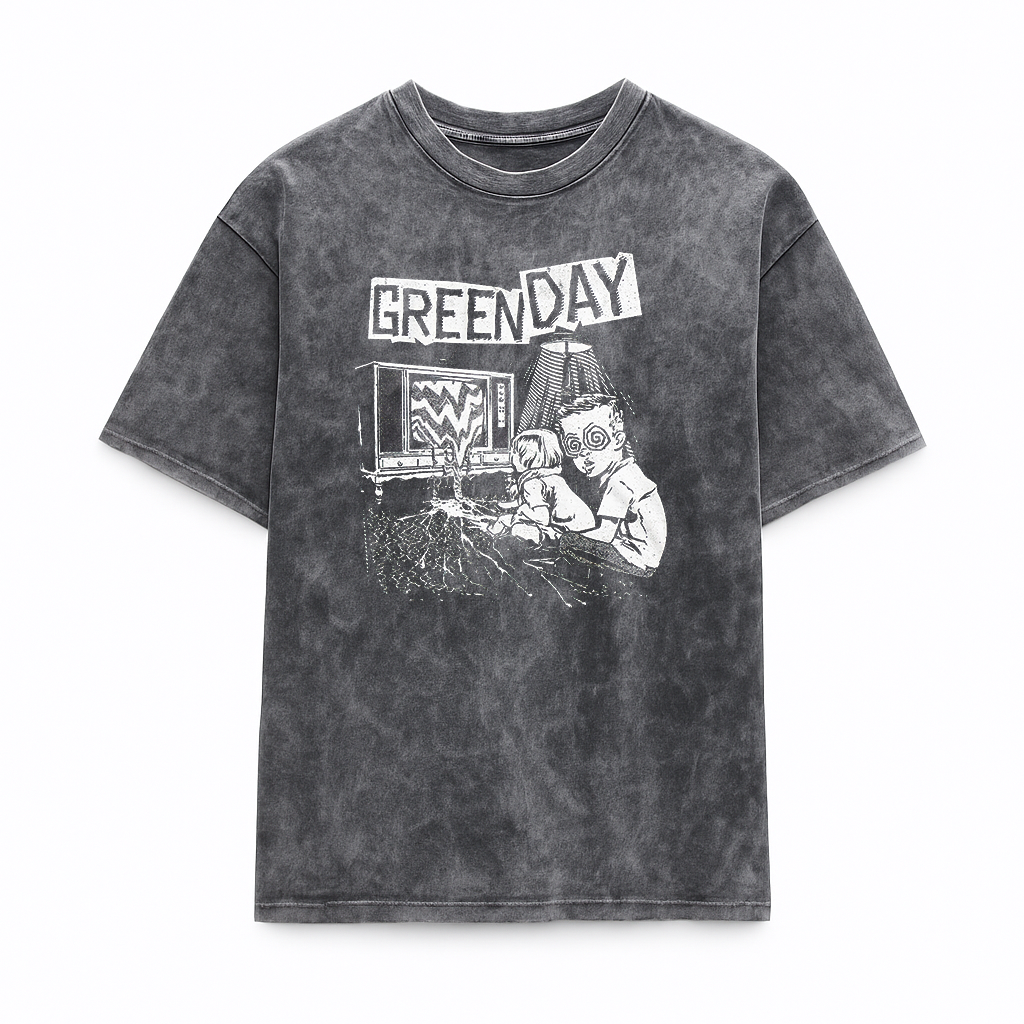 Camiseta Prelavada Algodon Green Day Art