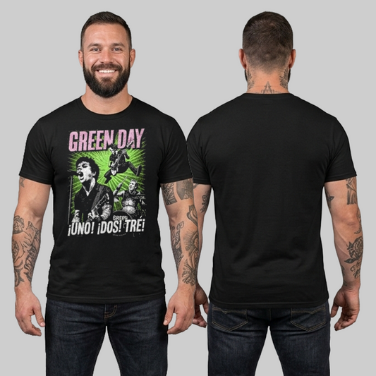Camiseta Algodon Green Day Uno, Dos Y Tres!
