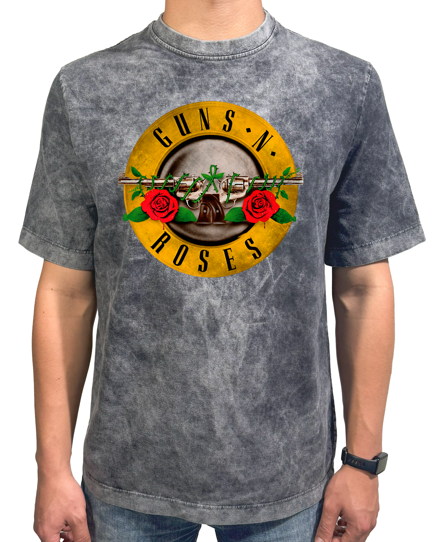 Camiseta Prelavada Algodon Desgaste Guns and Roses