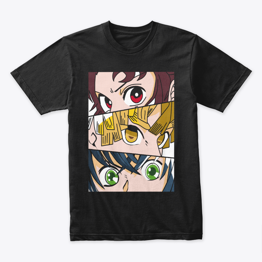 Camiseta Algodon Kimetsu Trio Faces Poster