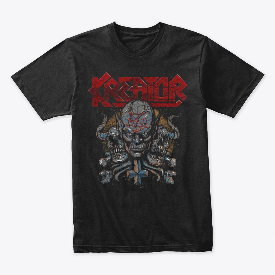 Camiseta Algodon Kreator Skull Faces Art