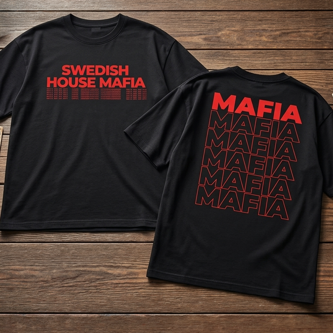 Camiseta Oversize Swedish House Mafia Doble Estampado