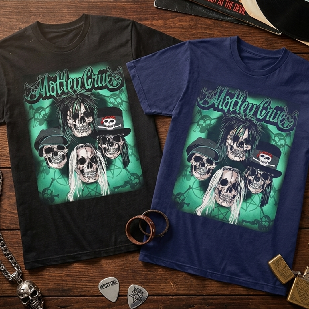 Camiseta Algodon Motley Crue Skull Style