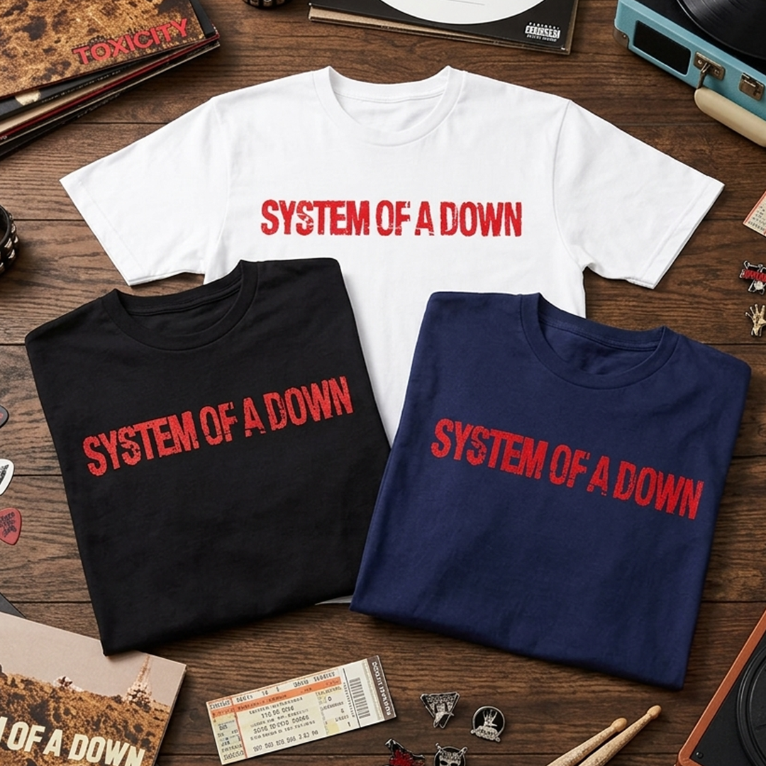Camiseta Algodon System Of A Down Logo Rojo
