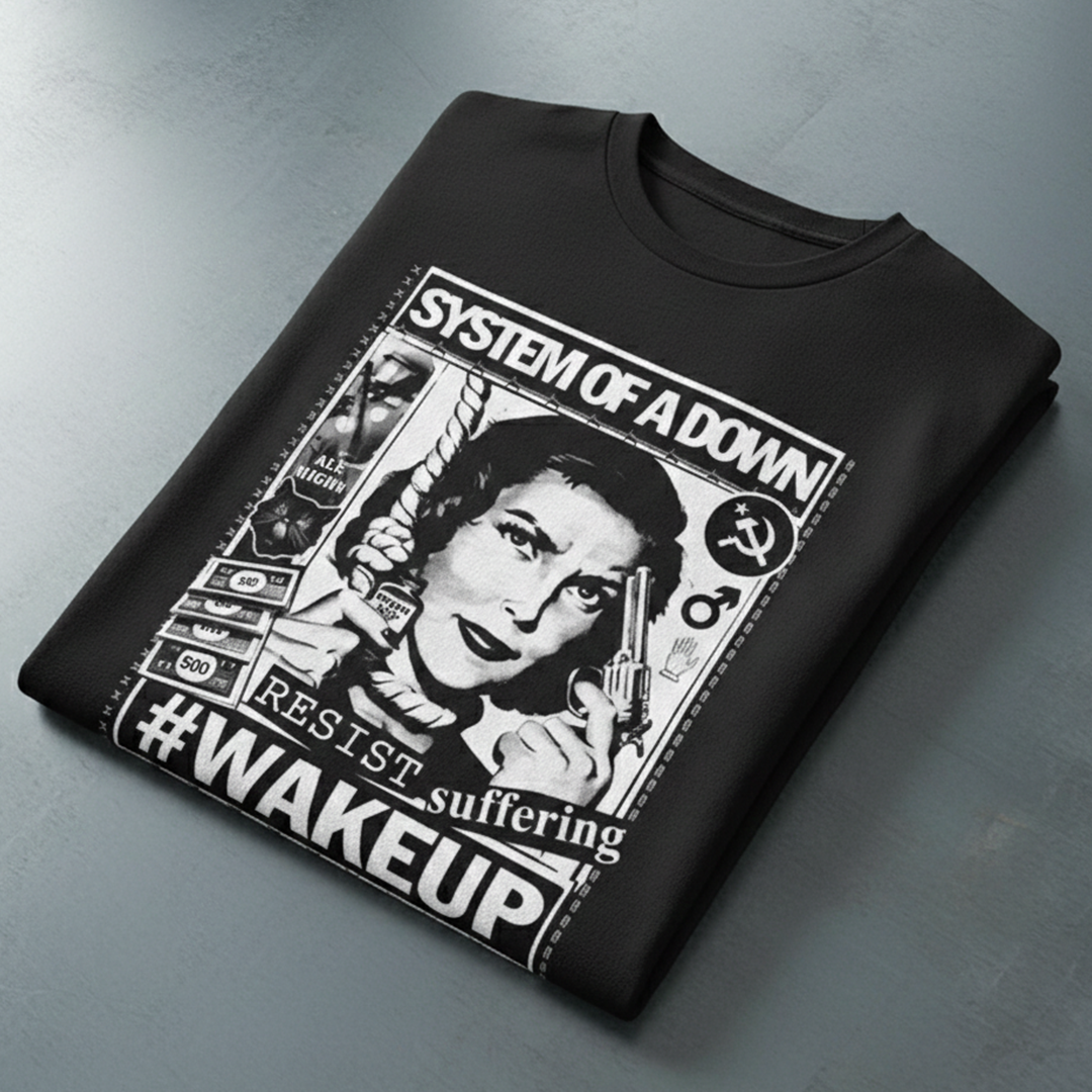 Camiseta Algodon System Of A Down Wakeup Poster