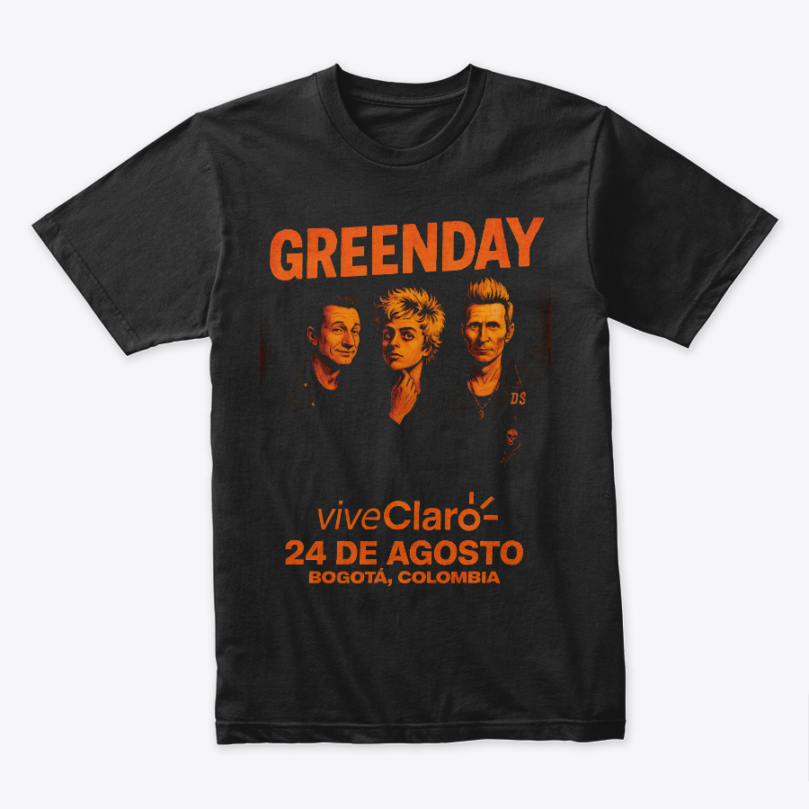 Camiseta Algodon Green Day Poster Orange