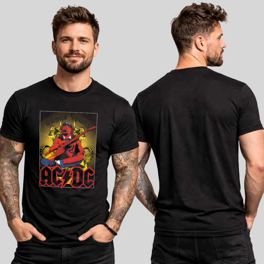 Camiseta Algodon ACDC Evil Angus Poster