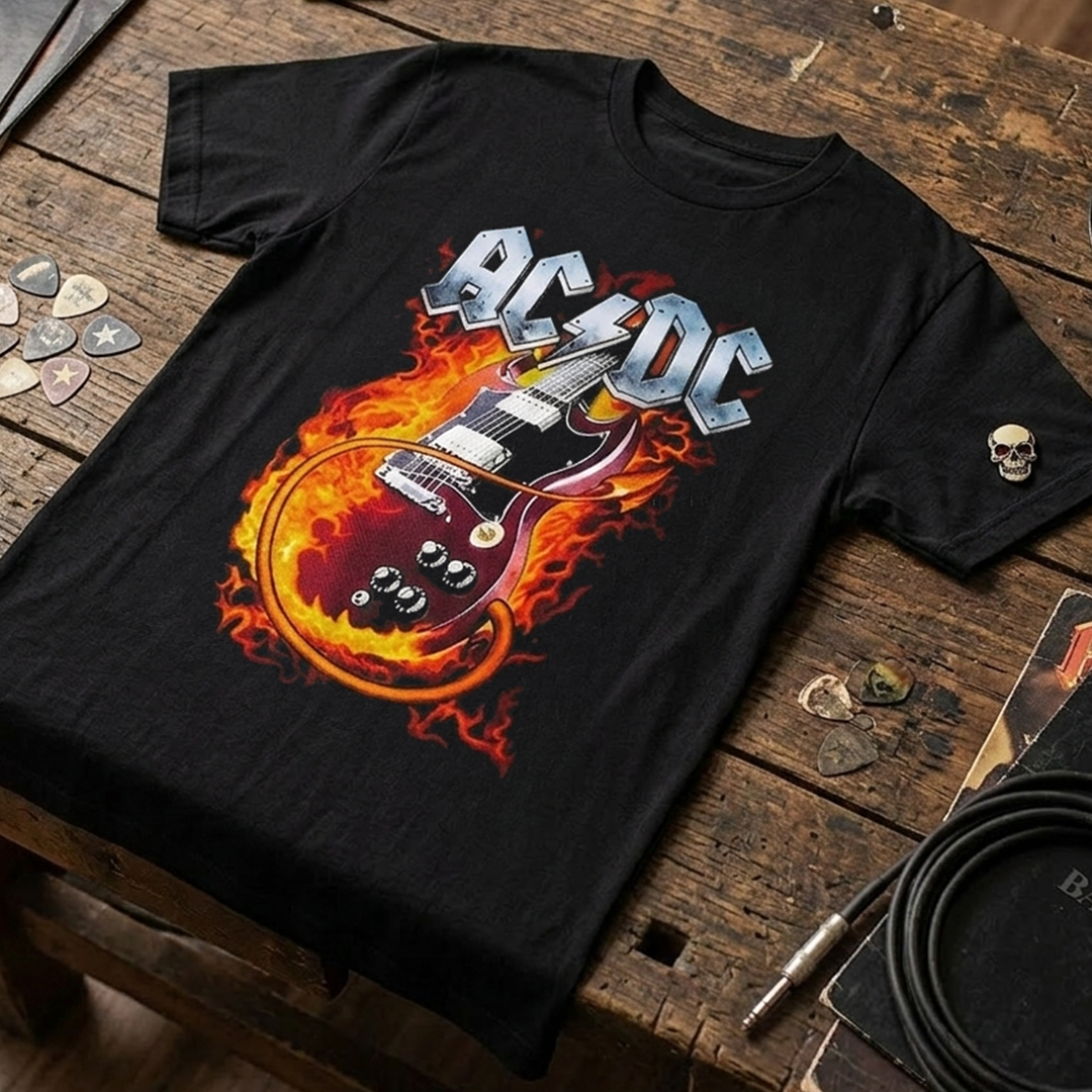 Camiseta Algodon ACDC Guitar Style