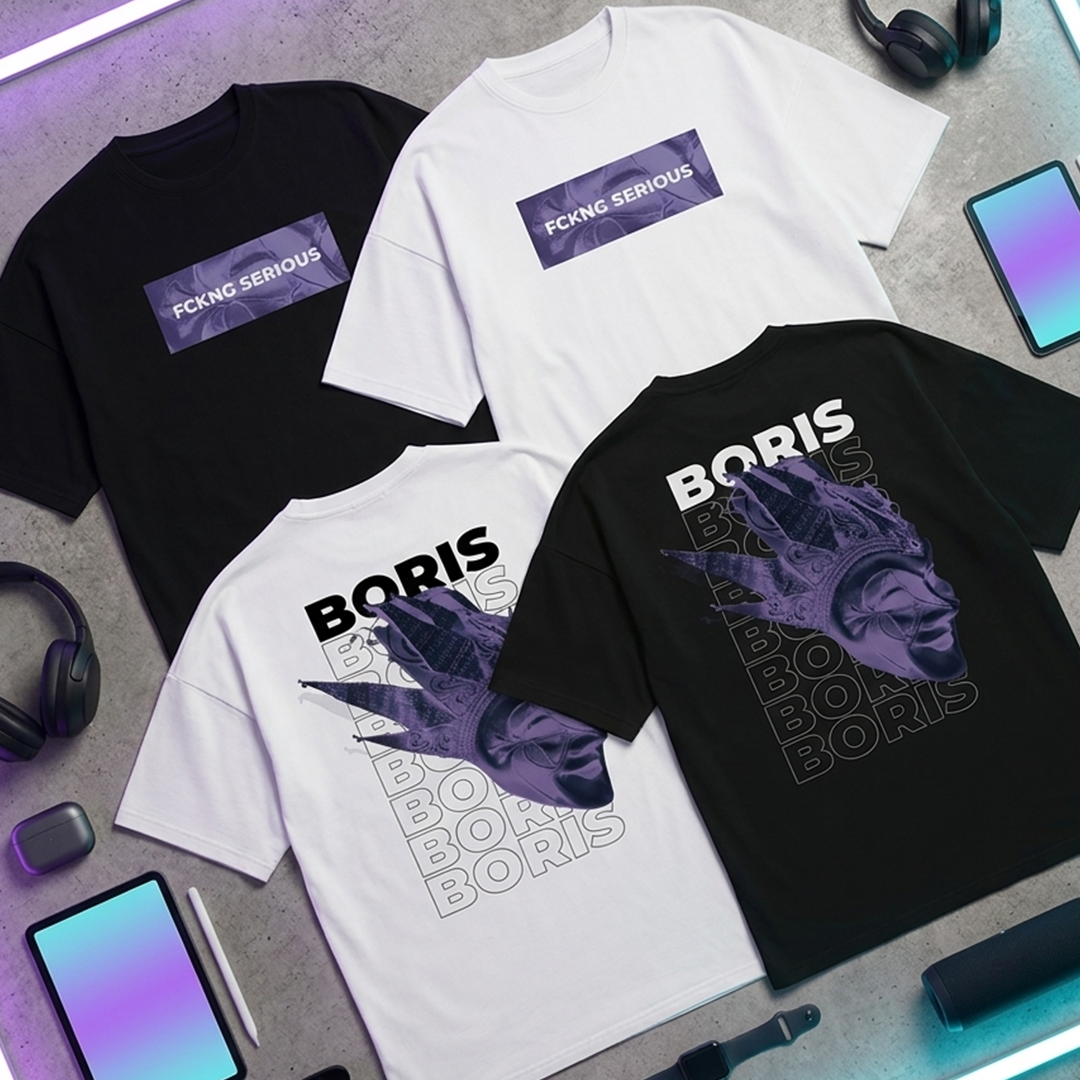 Camiseta Oversize Boris Brejcha FCKNG 2025 Morado
