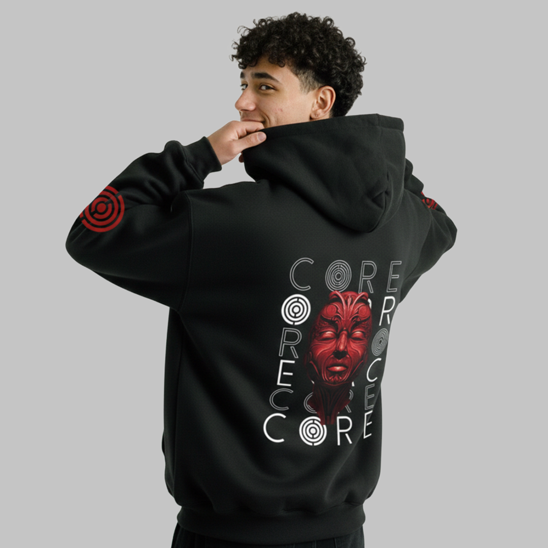 Buzo Capota Doble Estampado Face Red Art1