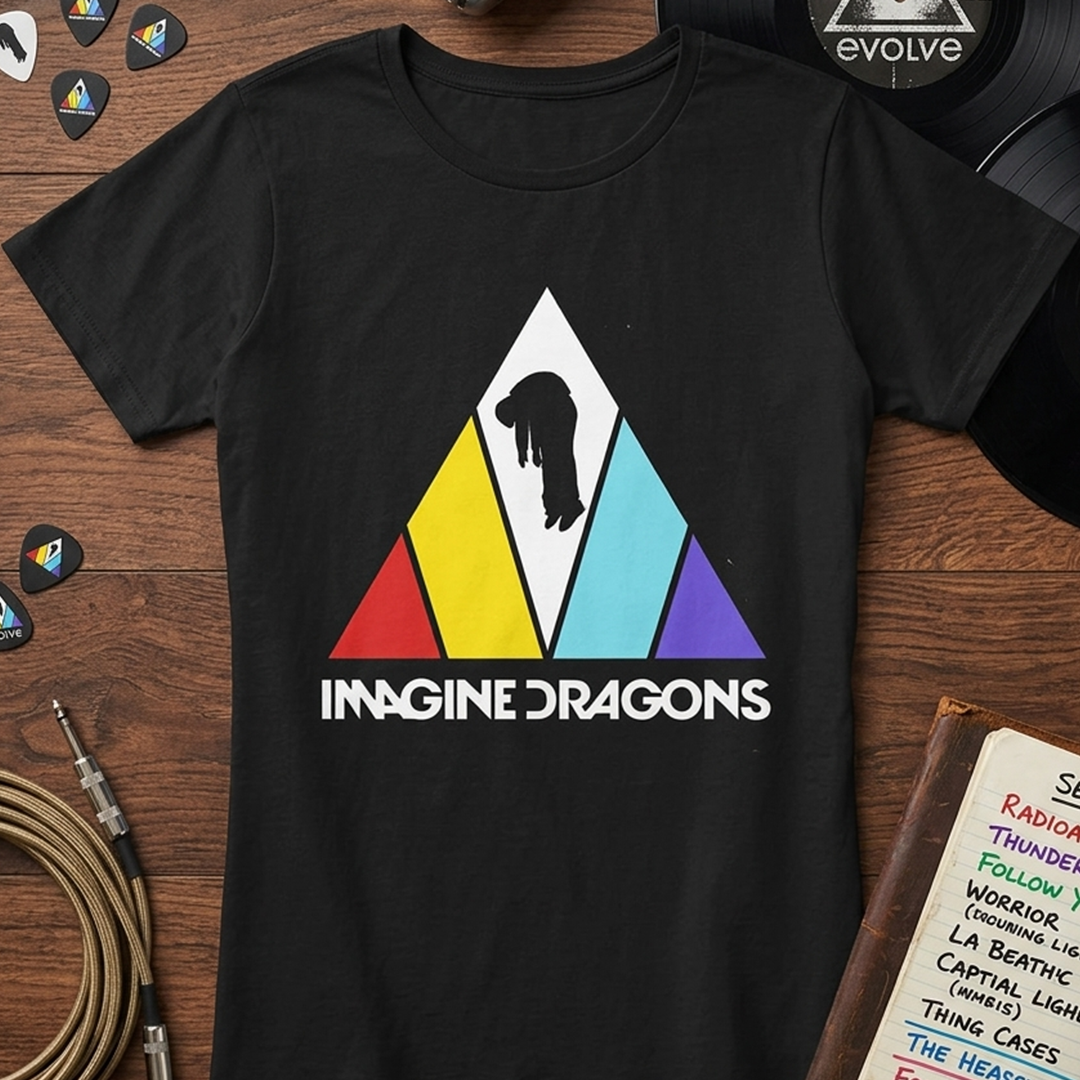 Camiseta Algodon Imagine Dragons Art Mujer
