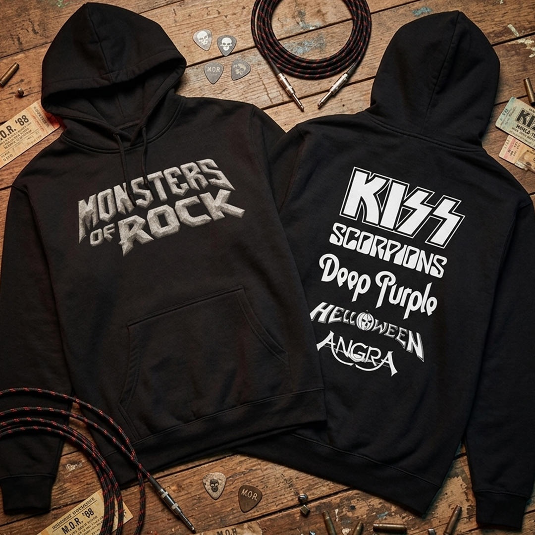 Buzo Capota Monsters Of Rock Logo Doble Estampado