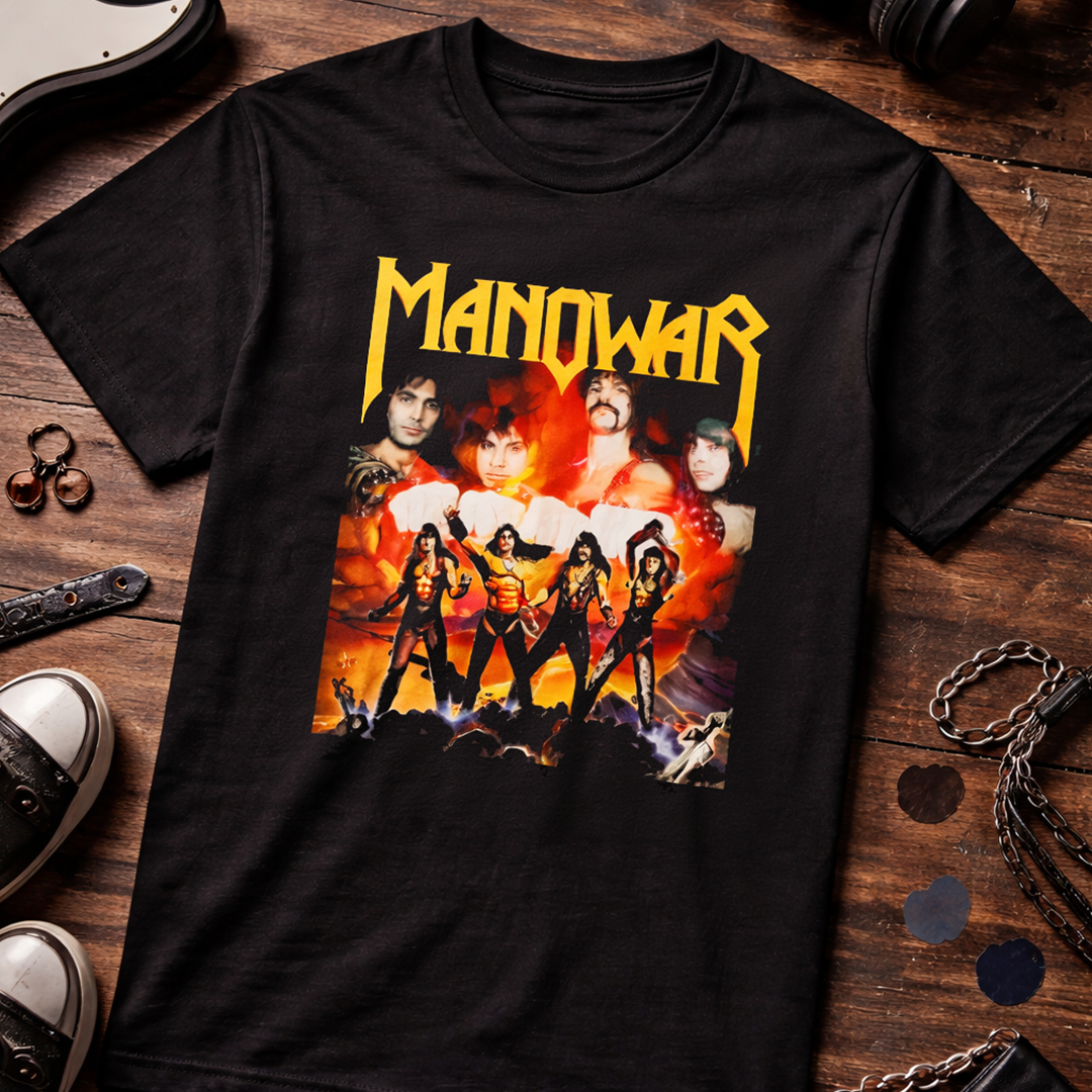 Camiseta Algodon Manowar Fighting The World