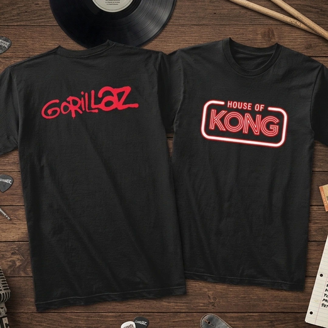 Camiseta Algodon Gorillaz 2D Art HOK/Logo