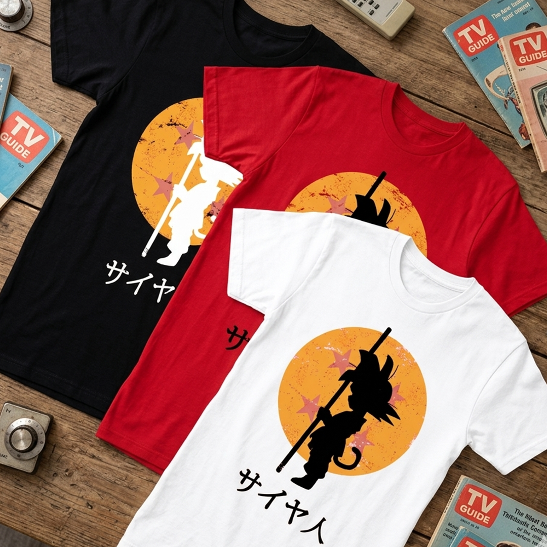 Camiseta Algodon Dragon Ball Goku Báculo Sagrado