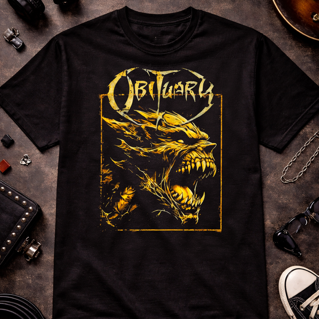 Camiseta Algodón Obituary Poster