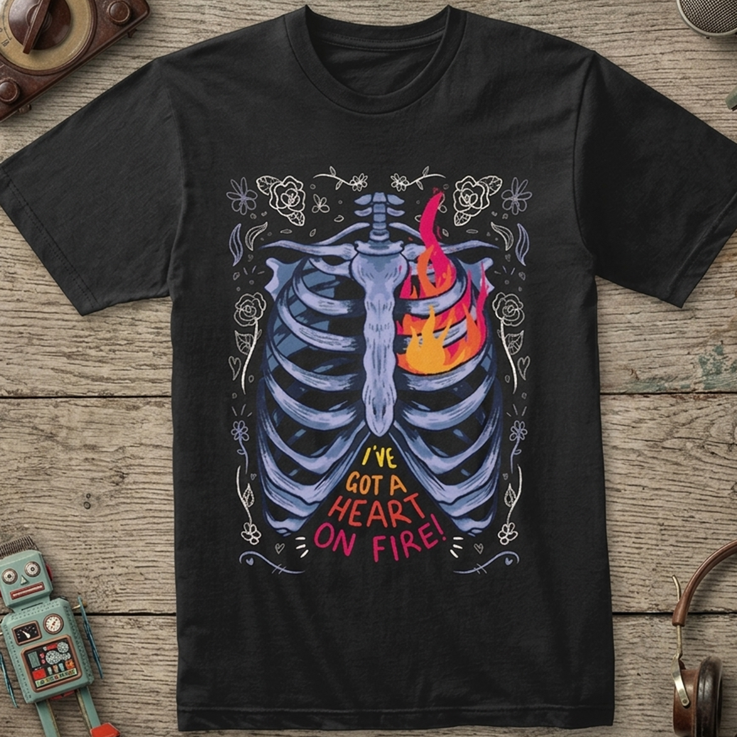 Camiseta Algodon Esqueleto Halloween