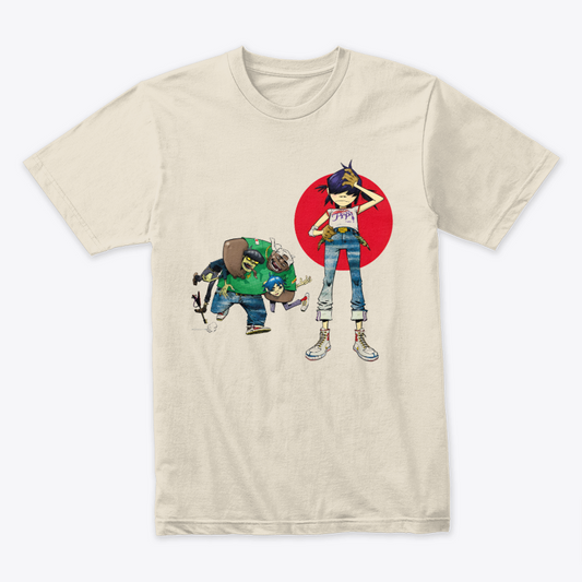 Camiseta Algodon Gorillaz Invisible Sun