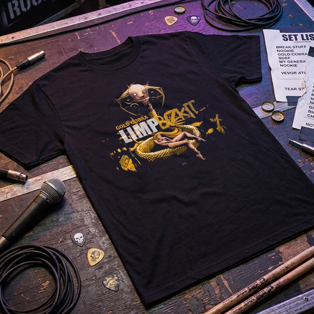 Camiseta Algodon Limp Bizkit Gold Cobra