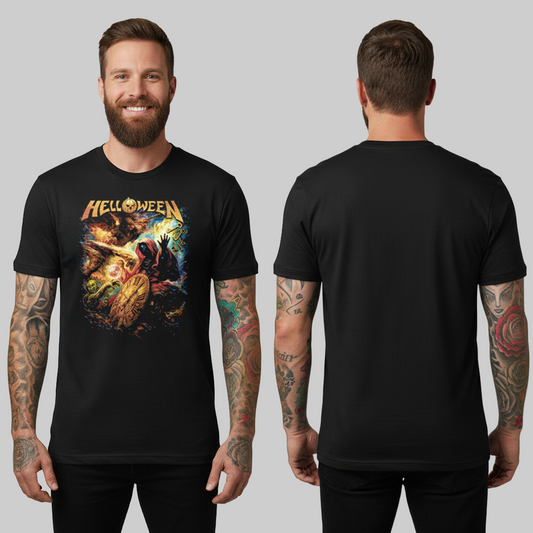 Camiseta Algodon Helloween Keeper of the Seven Keys