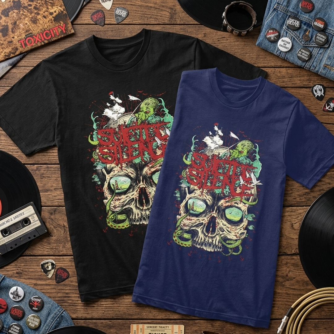 Camiseta Algodon Suicide Silence Skull Snake Style