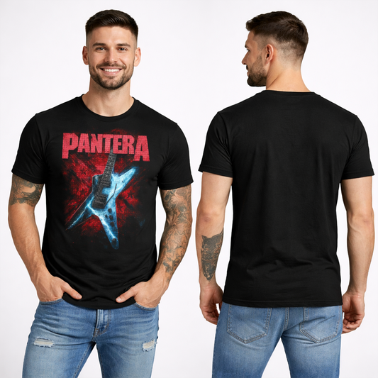 Camiseta Algodon Pantera Guitar Art