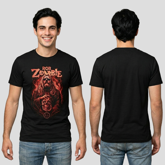 Camiseta Algodon Rob Zombie Poster Skull